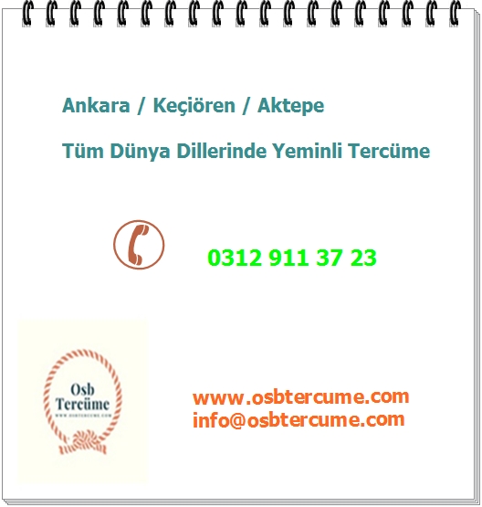 Ankara Keçiören Çeviri Bürosu
